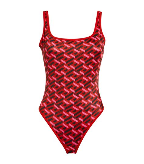 versace red bikini|versace greca swimsuit.